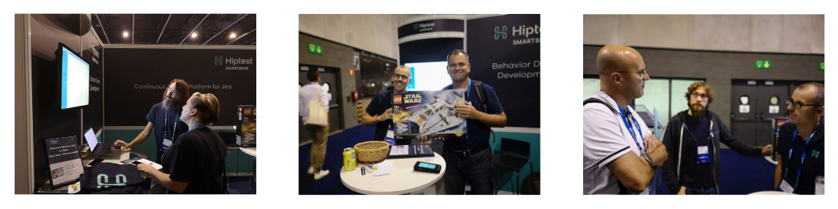 Hiptest demo, booth and Lego winner at Atlassian Summit Barcelona 2018